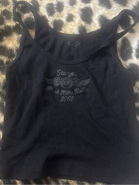 Brandy Melville Black Ribbed Tank Crop Top